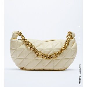 Zara chain handled quilted leather bag